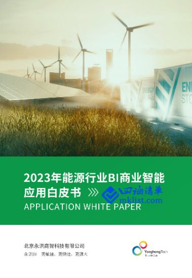 2023年能源行业BI商业智能应用白皮书-四海清单